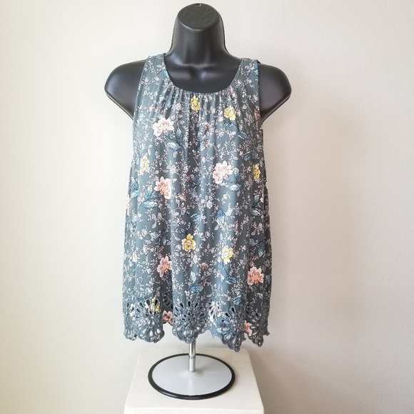 LOFT Boho Floral Tank Top Blouse S - Picture 6 of 11